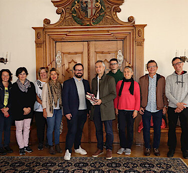 Die Puchheimer Delegation zu Besuch im Memminger Rathaus